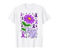 Alzheimer's Awareness Ruban Violet éléphant T-Shirt