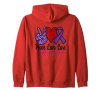 Alzheimer's Peace Love Cure signe de paix cœur ruban violet Sweat à Capuche
