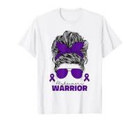 Alzheimer's Warrior For Women ALZ Alzheimer Messy Chignon T-Shirt