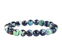 ALZLDYS Bracelet élastique unisexe fait à la main en jaspe impérial naturel semi-précieuse perles rondes de 8 mm 17,8 cm, 7.5", Pierre, Opale de feu
