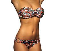 ALZORA 10446 Maillot de bain push-up bandeau Twist Bikini pour femme Plusieurs couleurs et tailles, M1., M