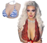 ALZRGORA Silicone Breast Silicone Breastplate Fake Breasts Forms C-G Cup for Drag Queen Cosplay Crossdresser