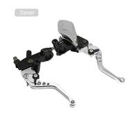 Alzürich Ar-Frein Hydraulique Pour Moto,Embrayage Pour Touristes,Levier De Réservoir À Intervalles Principaux,Adapté Pour Vélo De Sport 50cc-300cc,Vélo De Rue,Cnc,7/8"" - Type Silver Set