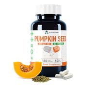 Alzuro Labs Graines de courge | 5 000 mg équivalent | Extrait 10:1 de graines entières sans huile 500 mg, haute dose | 180 gélules végétales | Réserve 6 mois | GMP & Testé en Laboratoire Indépendant