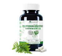 Alzuro Labs Polypodium leucotomos | 2 400 mg équivalent | Haute dose 240 mg d'extrait de fougère 10:1 | 90 gélules végétaliennes | GMP & Testé en Laboratoire Indépendant