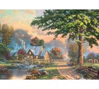 Puzzle 1000 pièces en bois : Le vieux moulin à eau - Thomas Kinkade G