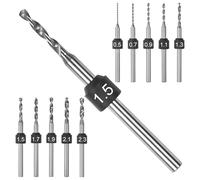 AM ARROWMAX Ensemble de micro-forets pour PCB, 0,5 mm à 2,3 mm, tige de 3/32", taille marquée, ensemble de forets à bijoux en carbure de tungstène, outil de perçage de trous pour bricolage, ambre,