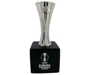 Am Ball Com Réplique du Trophée UEFA Europa Conference League sur Socle en Bois 45 mm Miniature, Fabrication de Haute Qualité, Objet de Collection pour Fans et Collectionneur, Cadeau pour Hommes