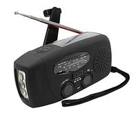 AM/FM/NOAA Radio lampe de poche LED d'urgence manivelle Dynamo alimenté lampes de poche LED alimentation de secours batterie externe Black