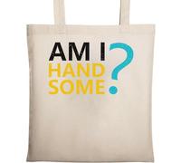 Am I Handsome Good Looks Question Sac fourre-tout en coton écologique naturel Beige