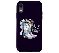 Am I Okay Bottes Western Texas Cowgirl Coquette Bow Femme Fille Coque pour iPhone XR