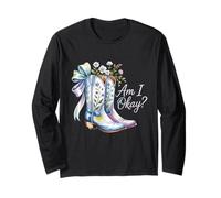 Am I Okay Bottes Western Texas Cowgirl Coquette Bow Femme Fille Manche Longue