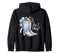 Am I Okay Bottes Western Texas Cowgirl Coquette Bow Femme Fille Sweat à Capuche