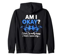 AM I OKAY? Ruban Bleu Citation Inspirante Santé Mentale Sweat à Capuche