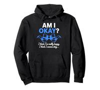 AM I OKAY? Ruban Bleu Citation Inspirante Santé Mentale Sweat à Capuche
