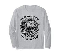 Am Israel Chai Lion dans Un Style Audacieux Art juif hébreu Manche Longue