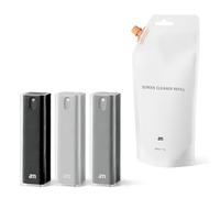 am Kit Nettoyage Écran 3 Pièces - Spray 200 ML Rechargeable, Chiffon Microfibre - Nettoyant Écran TV, Lunettes, Ordinateur, Smartphone, Tablette, Écran Tactile Voiture, Noir, Gris, Gris Clair