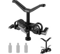 AM-LB35 Support universel pour objectif d'appareil photo, rail de 15 mm, support pour téléobjectif long avec réglage vertical et horizontal, 3 tiges d'extension pour appareil photo reflex