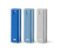 am Nettoyant Écran Portable 2 en 1 avec Chiffon Microfibre, Spray 10,5 ml pour Smartphone, Tablette, Ordinateur et Écran Voiture, Bleu, 3 Pack