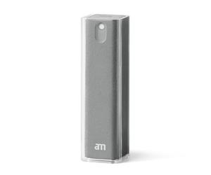 am Nettoyant Écran Portable 2 en 1 avec Chiffon Microfibre, Spray 10,5 ml pour Smartphone, Tablette, Ordinateur et Écran Voiture, Gris, 1 Pack