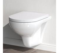 AM.PM CTA1700SC Hit FlashClean WC suspendu sans bord avec abattant WC suspendu sans rebord de chasse d'eau avec abattant WC suspendu sans bord en céramique Blanc