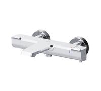 AM.PM Flash FNA50000 - Mitigeur baignoire et mitigeur douche thermostatique avec 2 sorties, Colonnette baignoire, Robinet bain-douche monocommande chromé