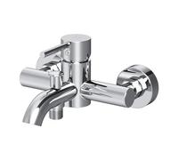 AM.PM FPA10000 - Mitigeur Baignoire Monotrou Brossé et Chromé, Robinet de Baignoire Monocommande pour Salle de Bain, Colonnette Baignoire