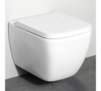 AM.PM Gem - WC suspendu, WC mural sans rebord en céramique avec système d'abaissement automatique, toilettes suspendues, flash Clean, cuvette WC, blanc, 50 cm de long