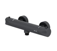 AM.PM Hit FTA40022 - Mitigeur Douche Thermostatique Noir, Robinet Salle de Bain Rond avec Verrouillage SafeStop à 38 °C, Résistant aux Rayures, Facile à Nettoyer, Garantie 5 Ans