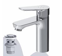 AM.PM Hit FTA82200 Robinet de lavabo monocommande anti-rayures, facile à installer, facile à nettoyer, hauteur d'écoulement 102 mm, avec bonde à clic, chromé