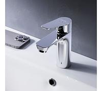 AM.PM Hit Mitigeur de lavabo avec mitigeur monocommande | Cartouche céramique SoftMotion | Aérateur Neoperl | Résistant aux rayures, facile à nettoyer, durable | Chrome | Disponible en 2 hauteurs de