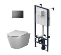 AM.PM IIS90138.XB1701 Kit : WC mural + élément de bâti-support + plaque de commande (IIS90138+XB1701)