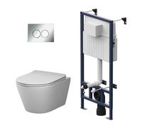 AM.PM IIS90151.XB1701 Kit : WC mural + élément de bâti-support + plaque de déclenchement (IIS90151.XB1701)