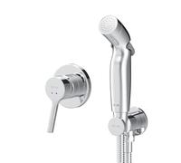 AM.PM Kit Douchette WC, WC Set avec Flexible, Support, Douchette, Mitigeur Bidet Mural, Montage encastré X-Joy S F40HXB00, Chromé