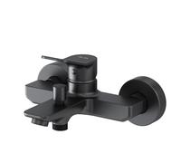 AM.PM Mitigeur de Bain Noir 2 Sorties Robinet Bain-Douche svec bec, à économie d'eau, Résistant aux fissures, Facile à nettoyer et à installer, X-Joy FXA10022