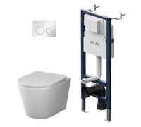 AM.PM Pack WC suspendu + bâti-support + plaque de déclenchement IIS90151.PA1900 Spike