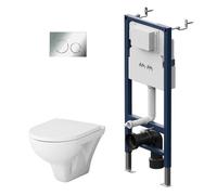 AM.PM Pack WC suspendu + bâti-support + plaque de déclenchement IIS90151.TA1700 Hit