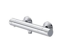 AM.PM Play - Mitigeur Douche Thermostatique Chrome, Robinet Salle de Bain Rond avec Verrouillage SafeStop à 38 °C, Résistant aux Rayures, Facile à Nettoyer
