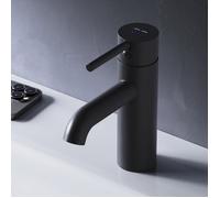 AM.PM Robinet lavabo, Robinet Salle de Bain, laiton, Installation rapide, Noir, FPA02122 Spike
