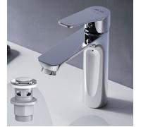 AM.PM Hit FTA82200 Robinet de lavabo monocommande anti-rayures, facile à installer, facile à nettoyer, hauteur d'écoulement 102 mm, avec bonde à clic, chromé