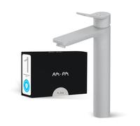 AM.PM - Robinet Lavabo X-Joy, Mitigeur Vasque à Poser Monocommande Blanc Mat avec Cartouche Céramique SoftMotion, Anti-Rayures, Facile à Nettoyer, Hauteur d’Écoulement 231 mm