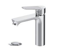 AM.PM - Robinet Salle Bain Hit FTA82200, Mitigeur Lavabo Monocommande en Laiton avec Bonde de Vidage, Robinet Lave-Main Chromé