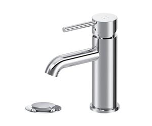 AM.PM - Robinet Salle Bain Spike, Mitigeur Lavabo Chromé en Laiton avec Bonde à Clic, Design Contemporain Monotrou