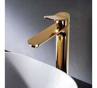 AM.PM - Robinet Salle Bain X-Joy, Mitigeur Lavabo Haut Doré Monocommande, Robinet Lave-Main à Poser avec Hauteur de Bec 231 mm