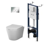 AM.PM Spike Pack WC suspendu bâti-support plaque chromée IIS90151.PA1900