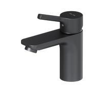 AM.PM X-Joy S FXB02122 - Mitigeur Lavabo Robinet Salle de Bain Noir Mat avec Bonde Clic-Clac, Anti-rayures, Facile à Nettoyer, Hauteur du Bec 79 mm