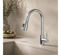 AM.PM X-Joy S Mitigeur de cuisine, Robinet de Cuisine Chrome, Mitigeur de Cuisine en Acier Inoxydable, 368mm