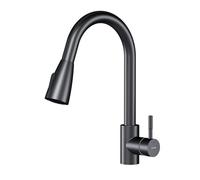 AM.PM X-Joy S Mitigeur de cuisine, Robinet de Cuisine Noir, Mitigeur de Cuisine en Acier Inoxydable, 368mm