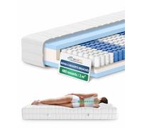 AM Qualitätsmatratzen AMQ Sleep Matelas 90x190 à Ressorts Ensachés - 480 Ressorts, Confort équilibré 7 Zones 24 cm - Fabriqué en Allemagne, Housse Lyocell Oeko-TEX - Matelas 1 Personne Ergonomique