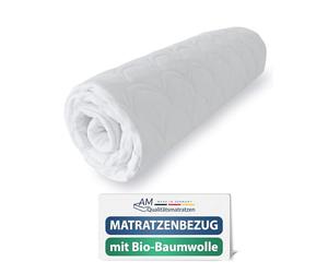 AM Qualitätsmatratzen - Housse de Matelas 80x200 Coton - Protège Matelas avec Fermeture éclair - Amovible et Lavable - Housse Matelas 80 x 200 epaisseur 20 cm - Housse de Matelas intégrale pour lit